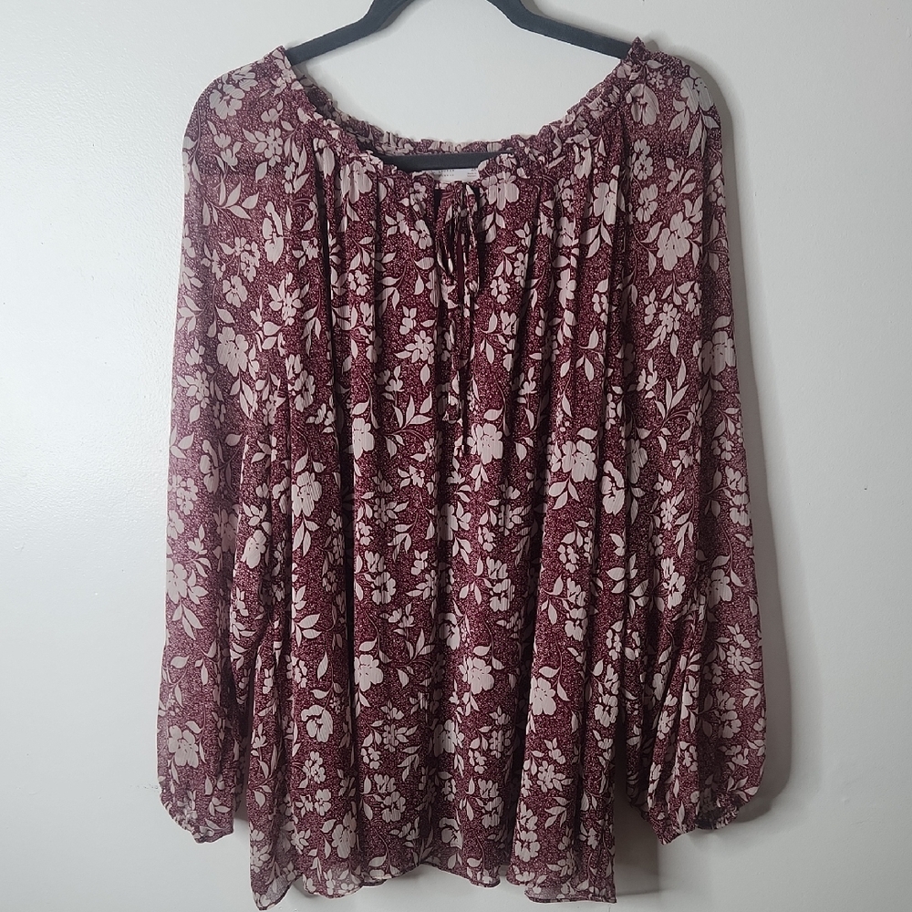 LC Lauren Conrad Long-Sleeve Blouse Size 2X